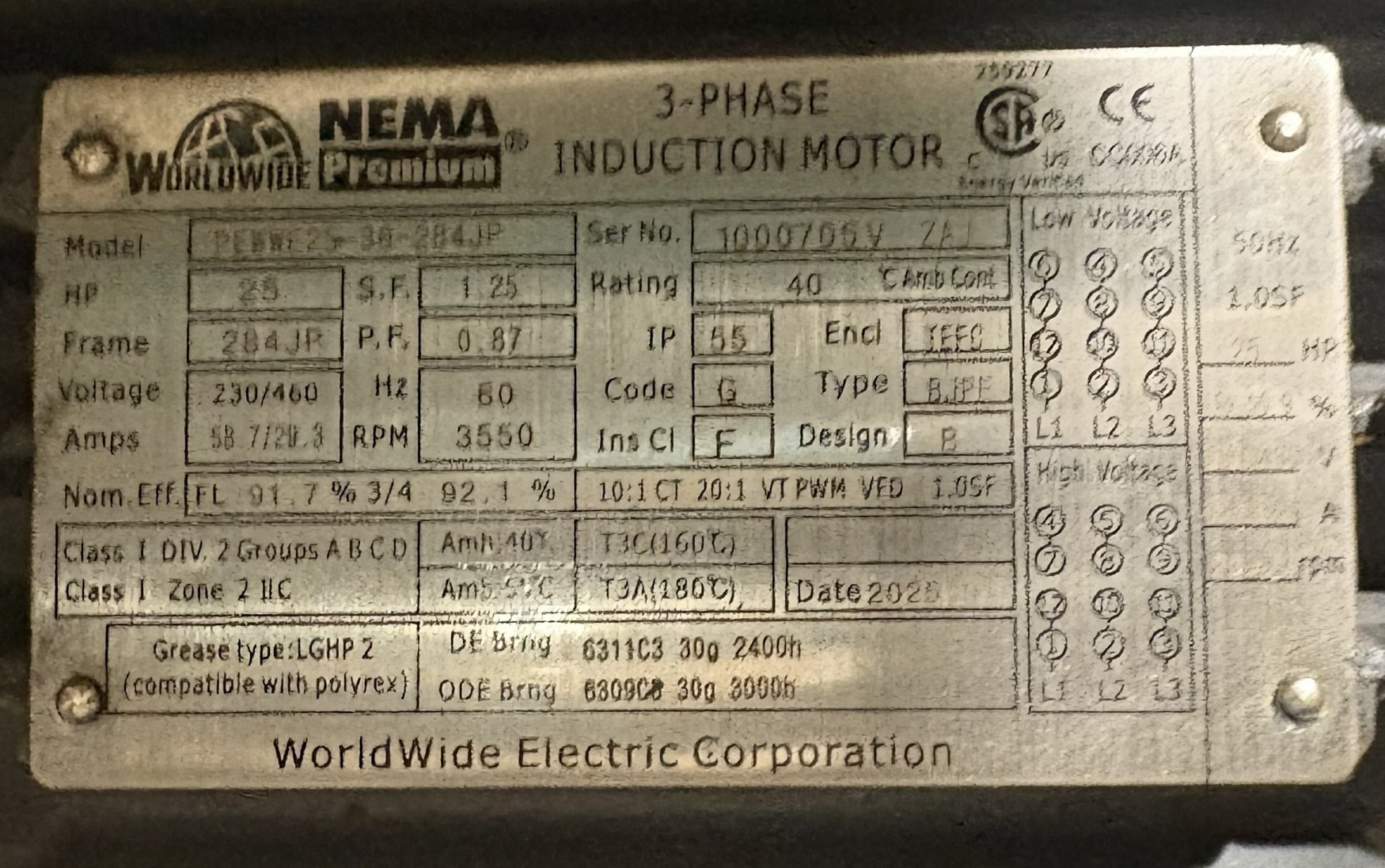 Moteur WorldWide Electric Corporation